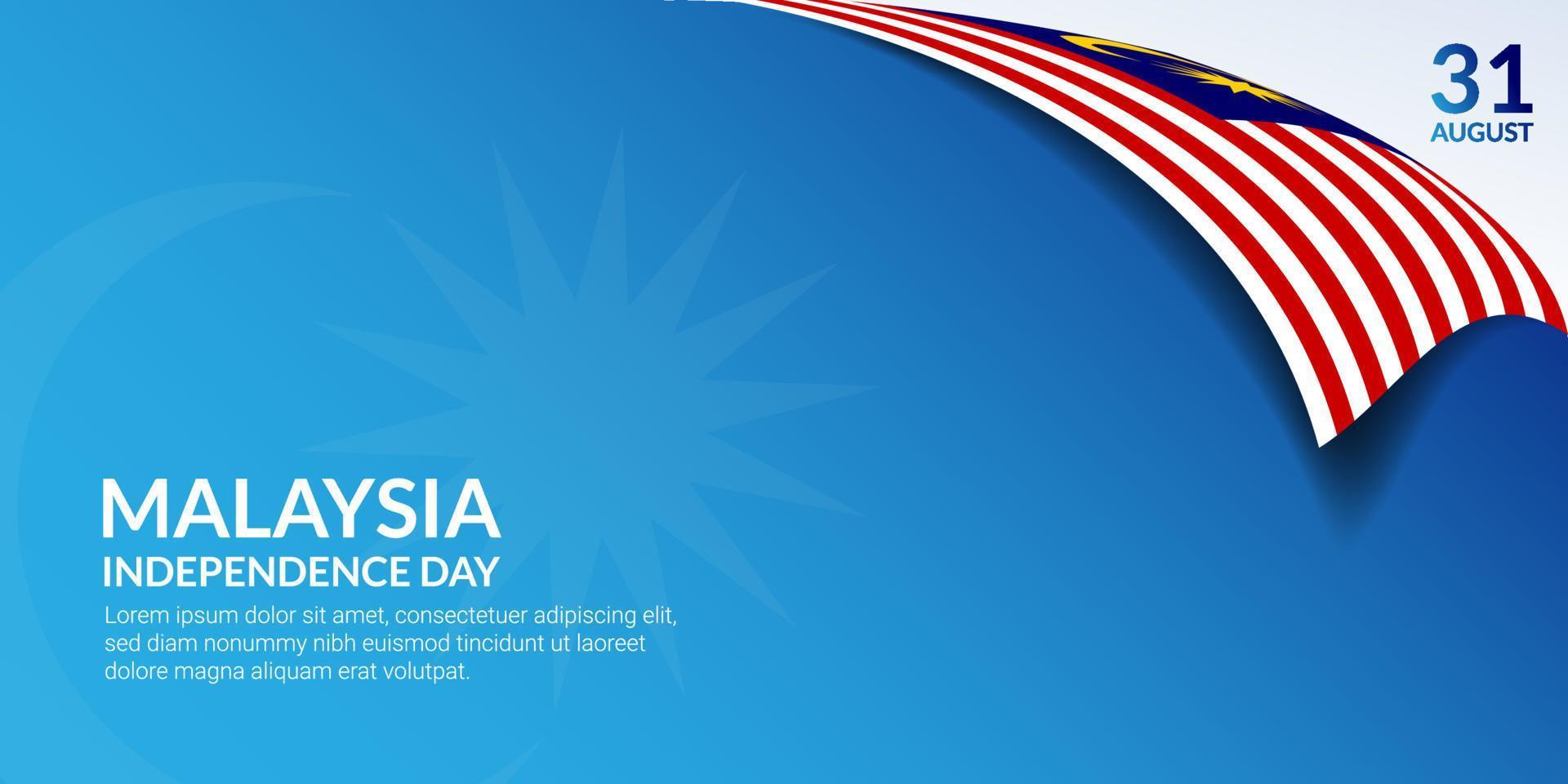malaysia unabhängigkeitstag hintergrund für präsentation und bannerdesign vektor