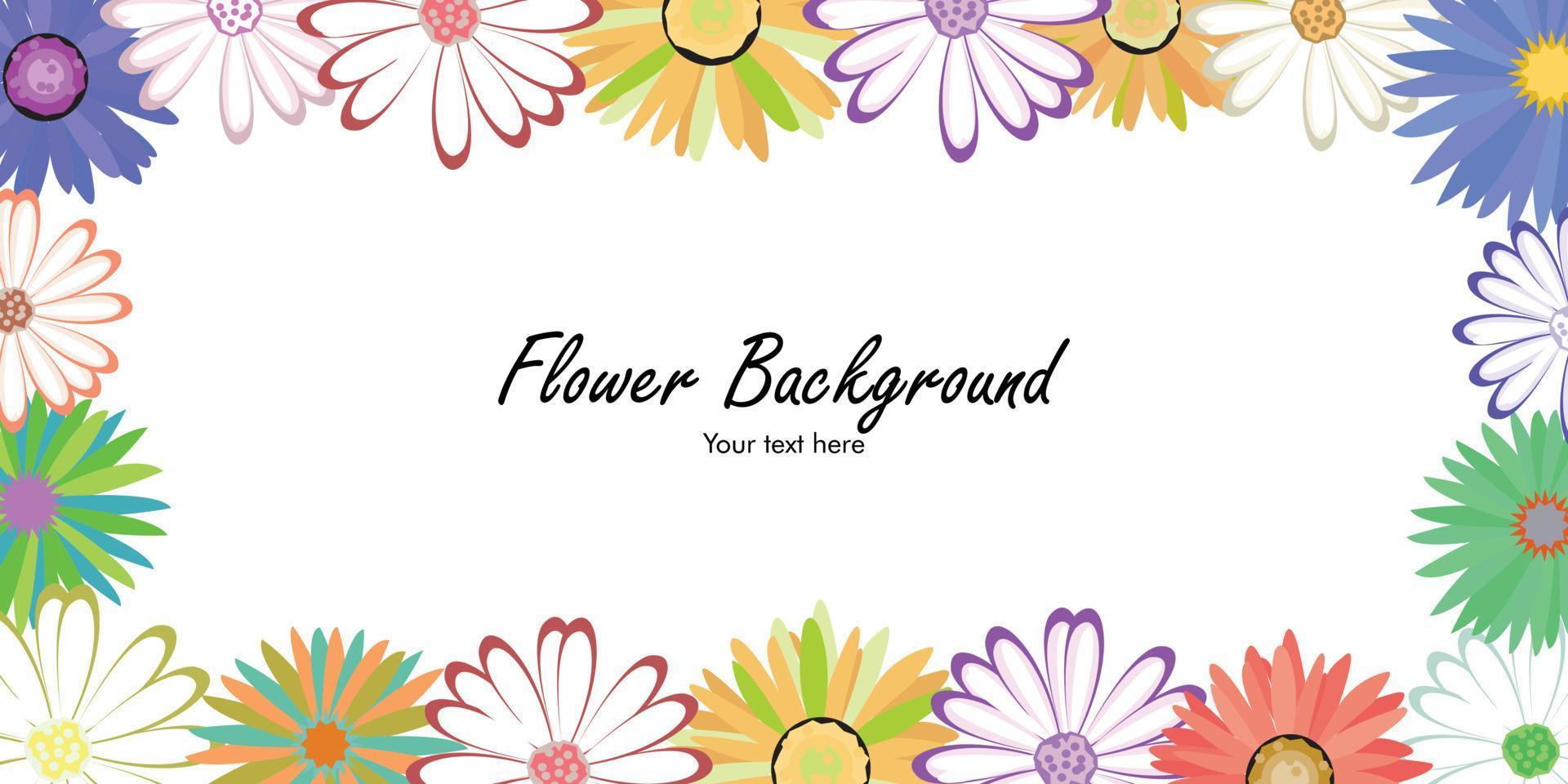 Blumenhintergrund mit schönen bunten Blumen. Frühling auf weißem Hintergrund vektor