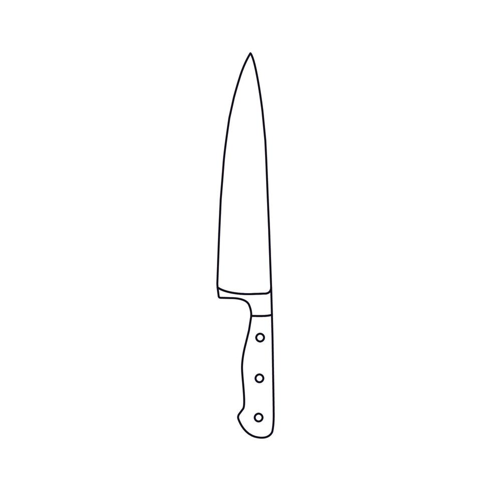 Küchenmesser-Umriss-Symbol-Darstellung auf weißem Hintergrund vektor