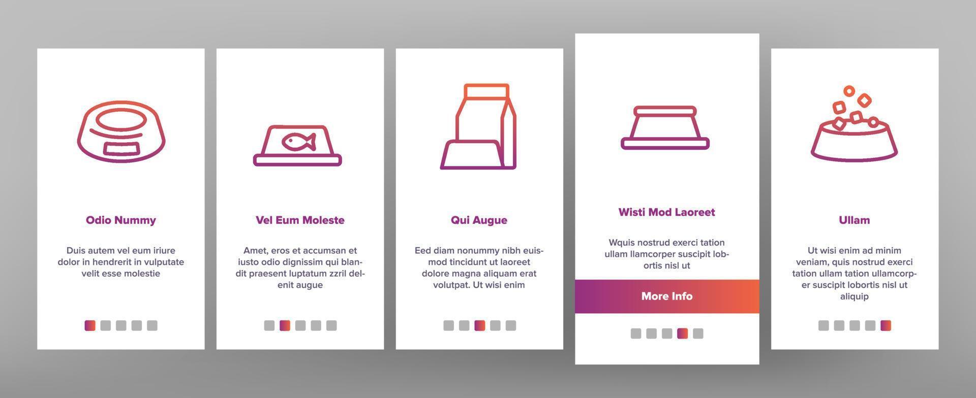 onboarding-ikonen der haustierschüssel stellten vektor ein