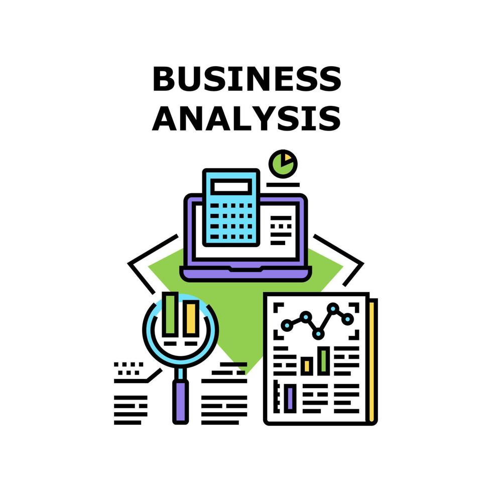 Farbe des Vektorkonzepts des Business-Analyseberichts vektor