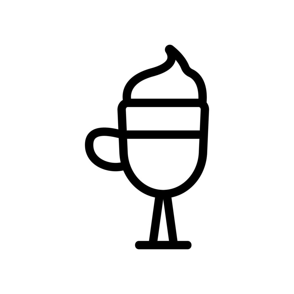 kaffe med grädde ikon vektor. isolerade kontur symbol illustration vektor