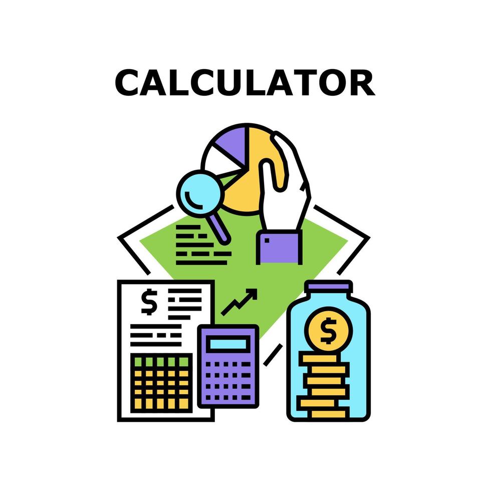 Taschenrechner-Tool-Vektor-Konzept-Farbillustration vektor