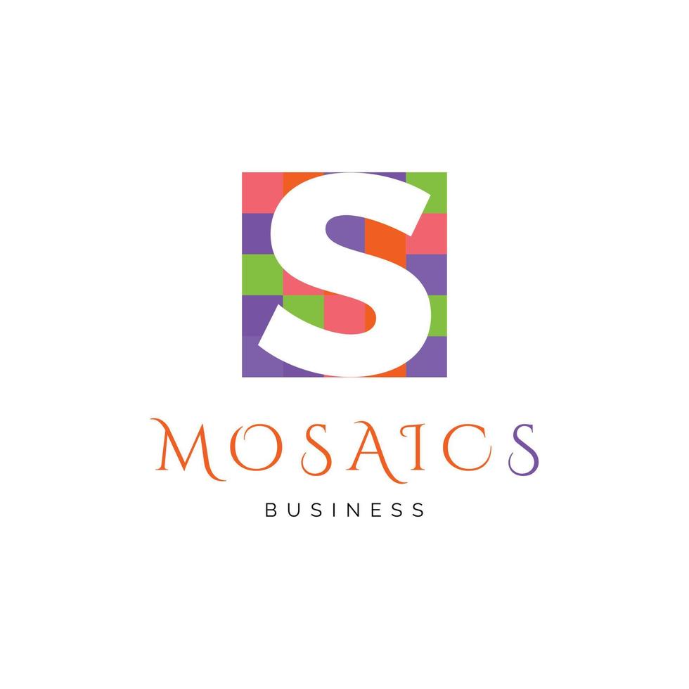 anfangsbuchstabe s mosaik symbol logo design inspiration vektor