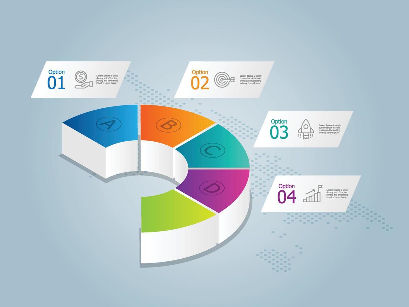 isometrische infografiken-zeitleistenpräsentation vektor