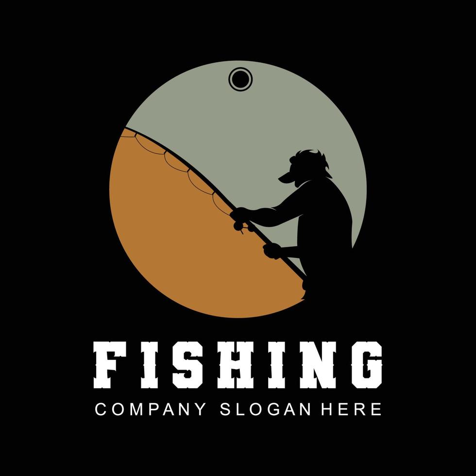 Fischerei-Logo-Design, Fischjagd-Vektorillustration vektor