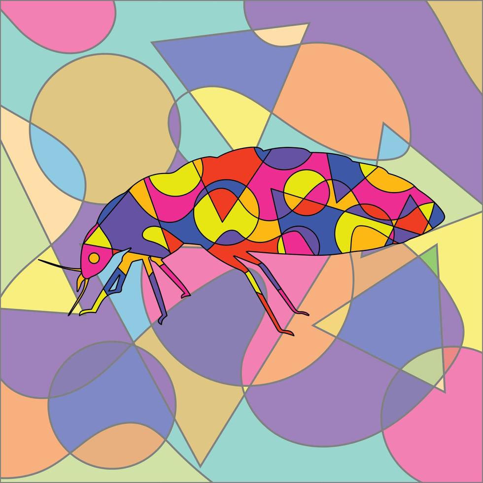 abstrakte bunte Insekten Design Kubismus Surrealismus Stil Premium-Vektor vektor
