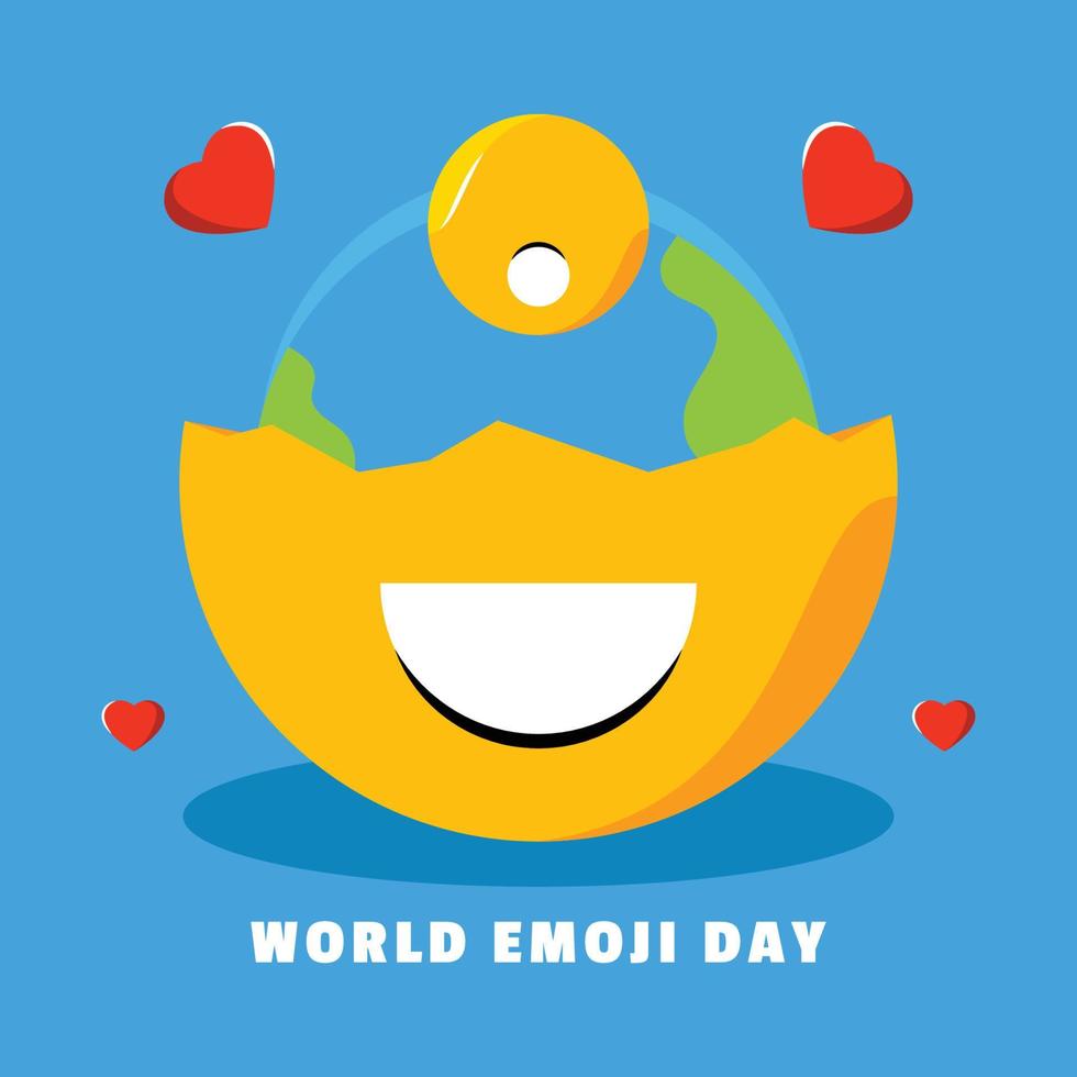 världen emoji dag design bakgrund för hälsning ögonblick vektor