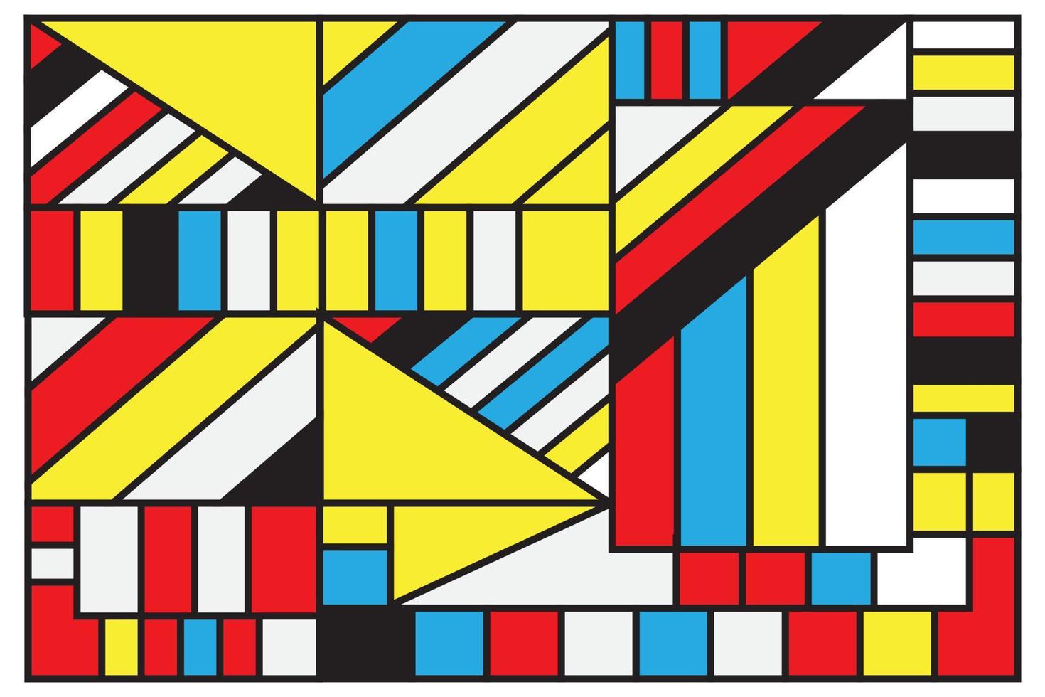 Geometrische Form des abstrakten Vektorhintergrundes mit Neoplastizismus-Stil für Wandkunst, Tapeten- und Designförderung, Banner, Broschüren und Werbung vektor