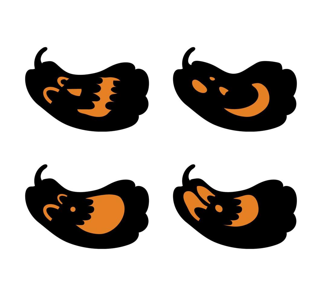 läskiga och roliga halloween-pumpor. vektor stock illustration av en jack lykta på en vit bakgrund. halloween pumpa illustration