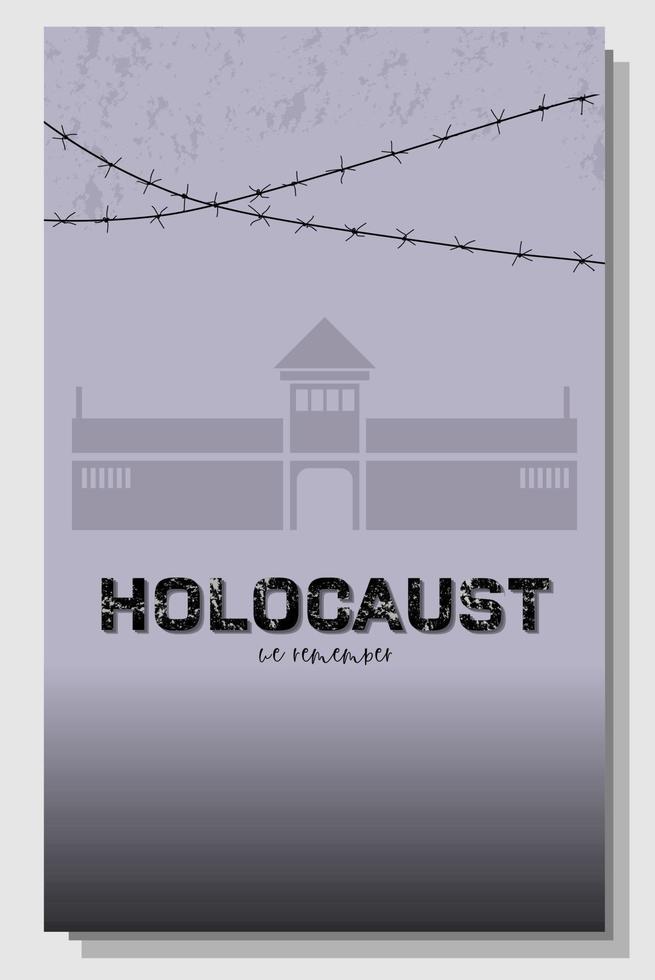 Banner für den Holocaust. Gedenktag für die Opfer des Völkermords. der zweite Weltkrieg. vektor
