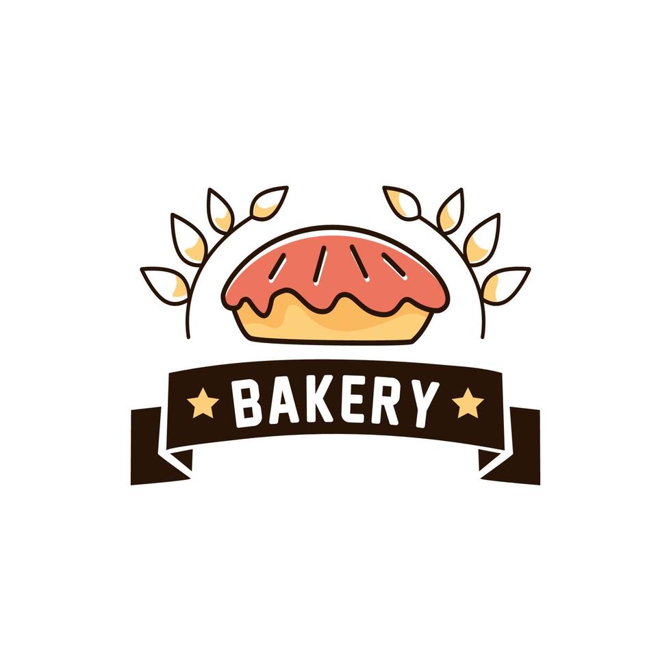 einfache handgezeichnete Bäckerei-Logo-Cliparts vektor