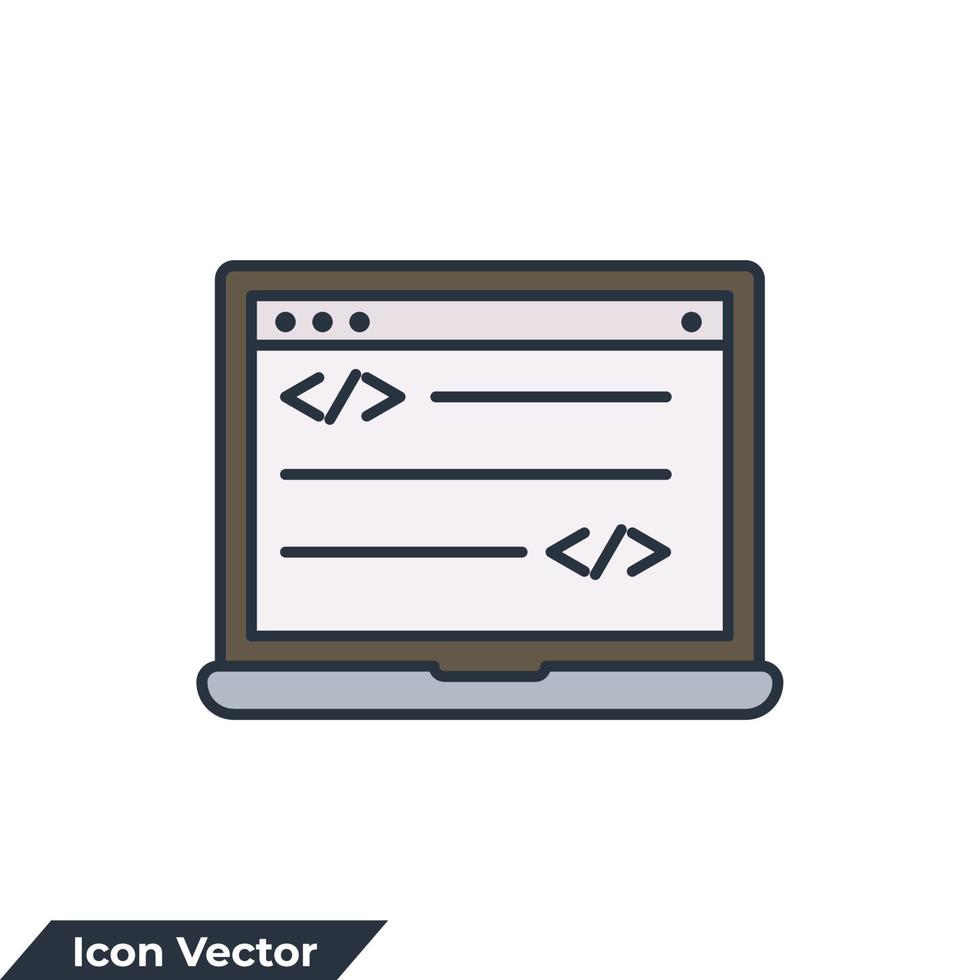 Symbol-Logo-Vektorillustration für Webentwicklung und Website-Konfiguration. Kodierungssymbolvorlage für Grafik- und Webdesign-Sammlung vektor