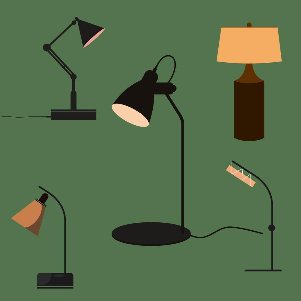 platt illustration av bordslampa vektor