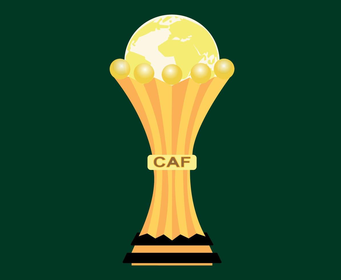 afrikanska cupen fotboll trofé logotyp symbol kan kamerun 2021 design vektorillustration vektor