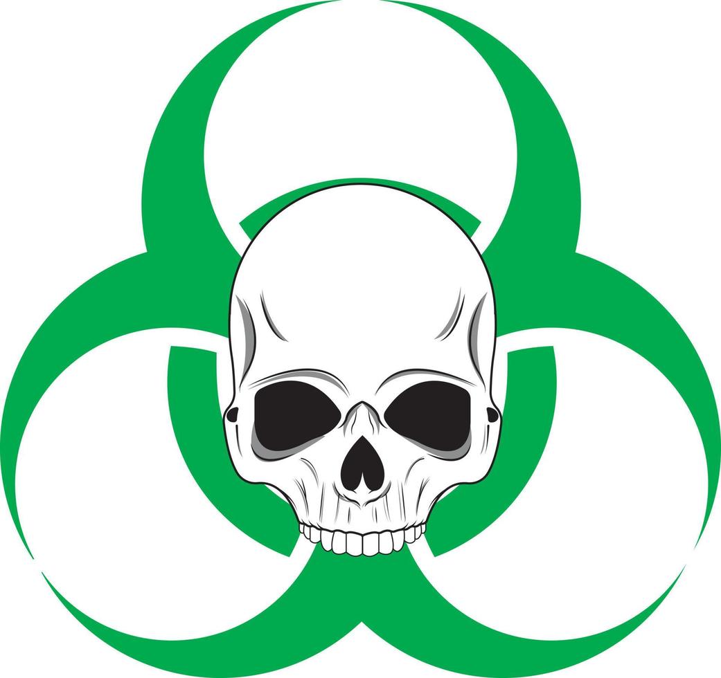 skalle med biohazard symbol vektor