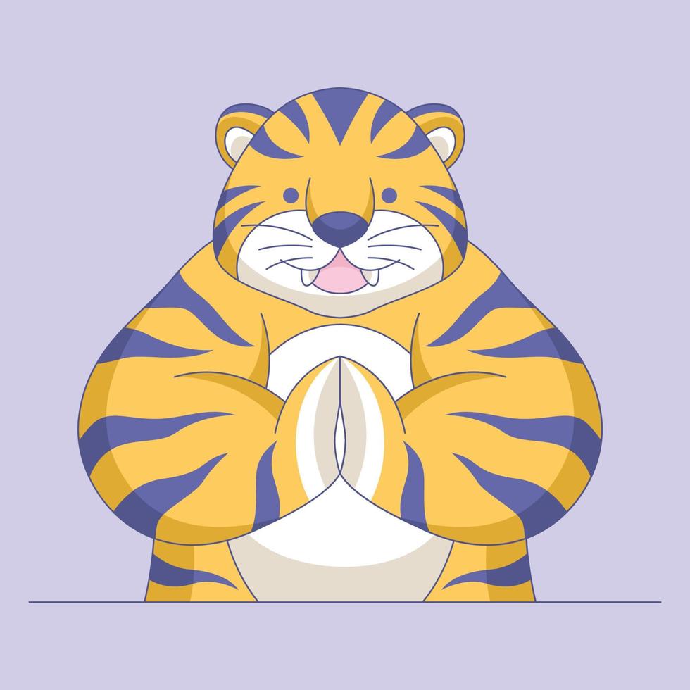 söt tiger tecknad logotyp vektorillustration vektor