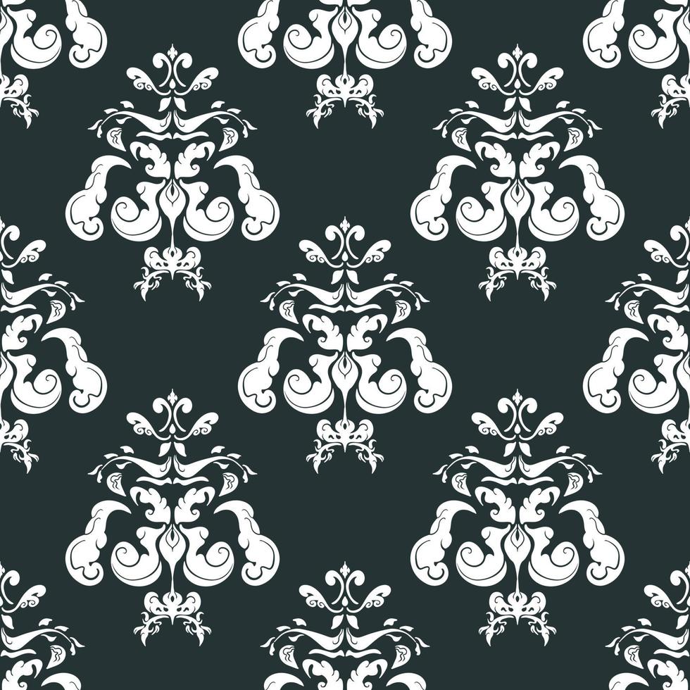 Damast-Muster. nahtloses traditionelles design für hintergrund, teppich, tapeten, kleidung, verpackung, batik, stoff, vektorillustration. stickstil. vektor