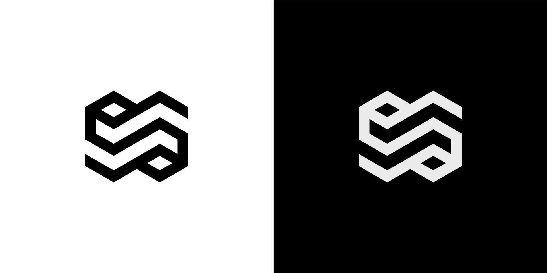 s Brief Logo Design Polygon Monogramm Symbol Vektor Vorlage