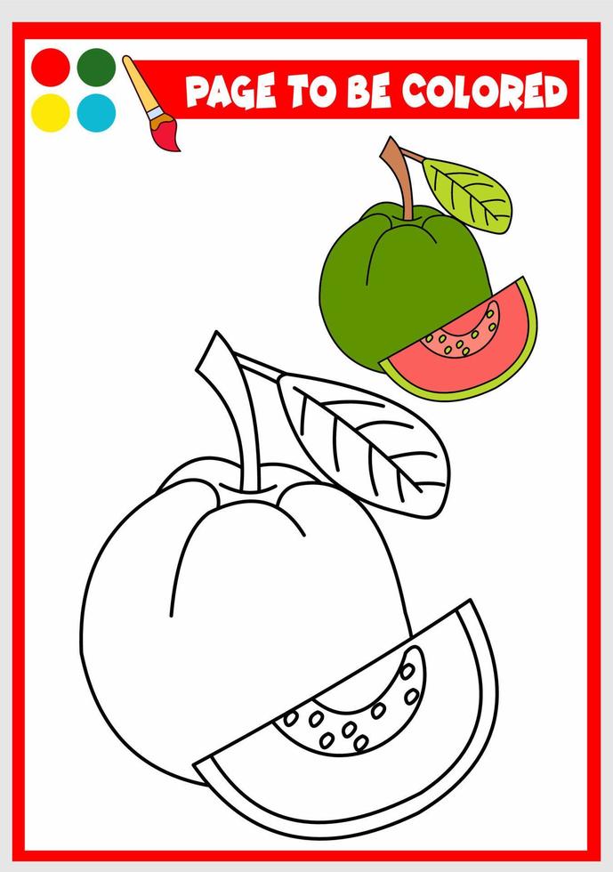 målarbok för barn. guava vektor