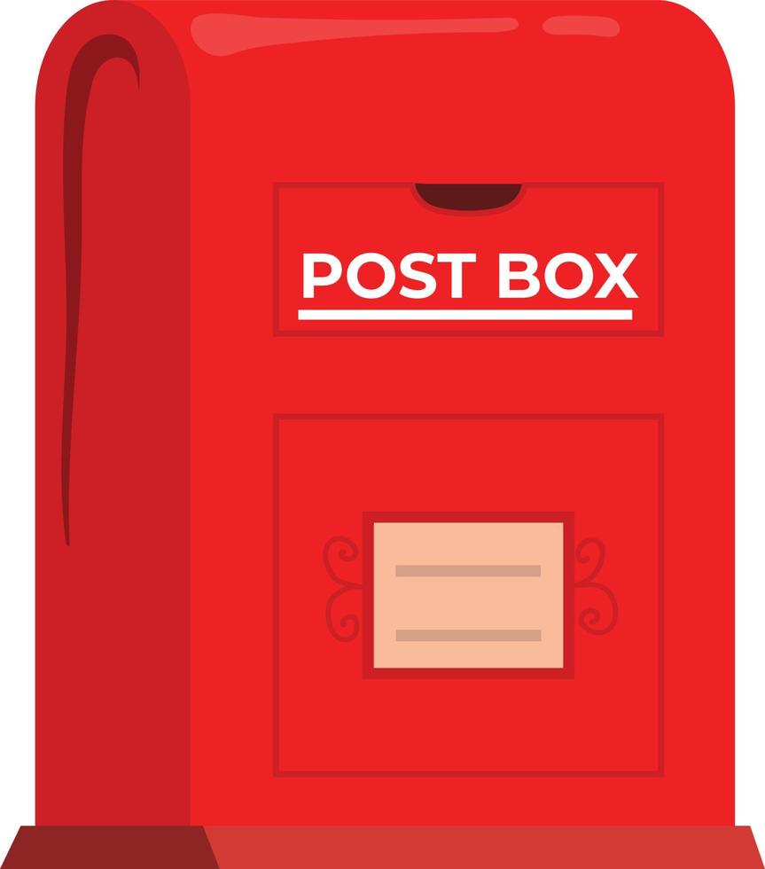 traditionelles altes Briefkasten-Vektordesign, alte rote Briefkastenillustration, vektor