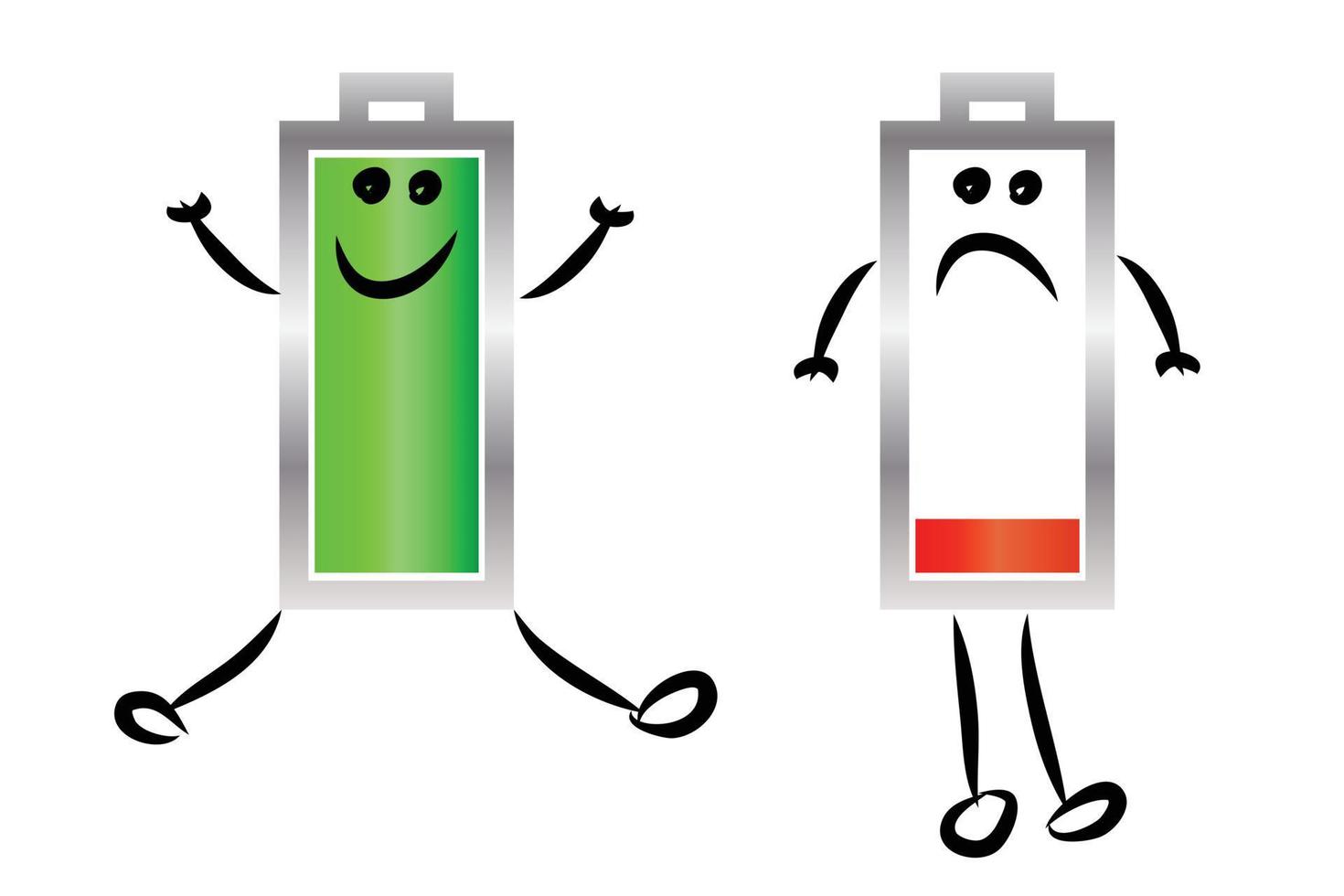 fullt batteri och lågt batteri vektorillustration vektor