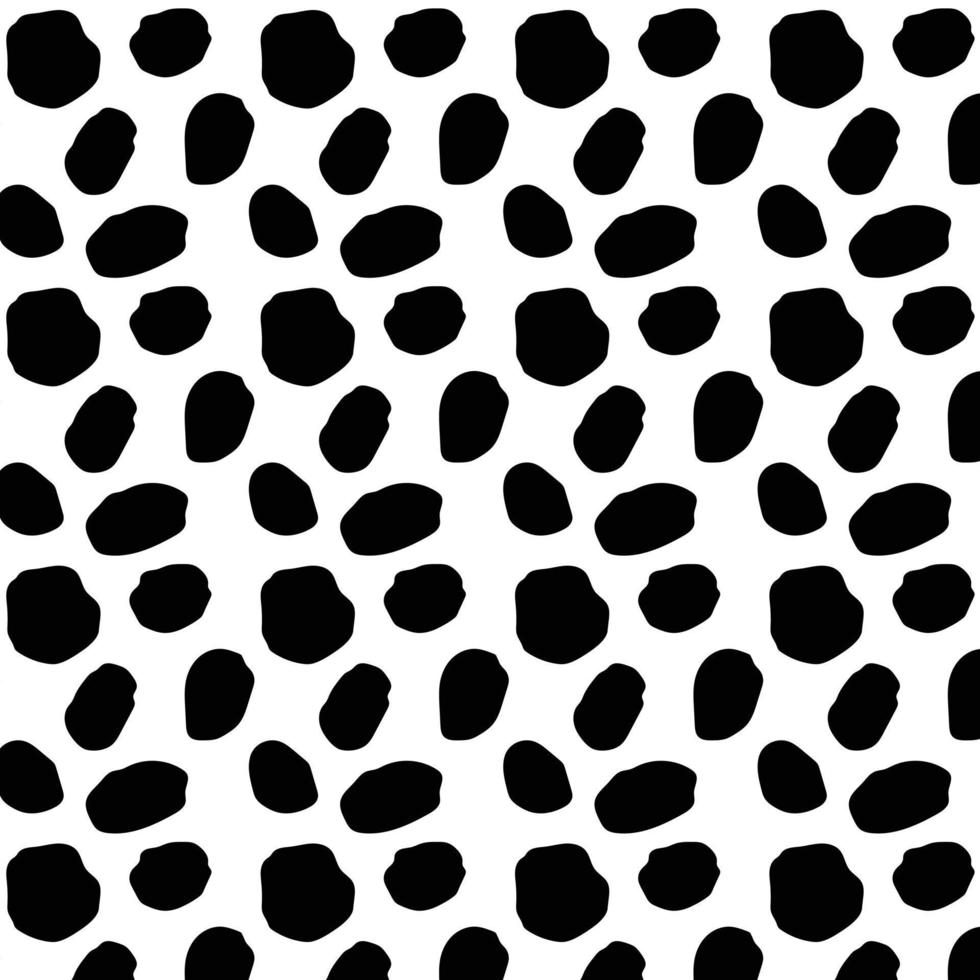 dalmatinische schwarze Punkthaut nahtloses Vektormuster auf weißem Hintergrund. vektor