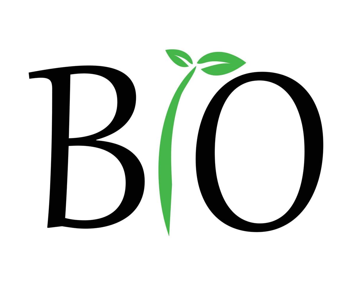 Bio-Logo mit Blättern grün, organisch - Vektor