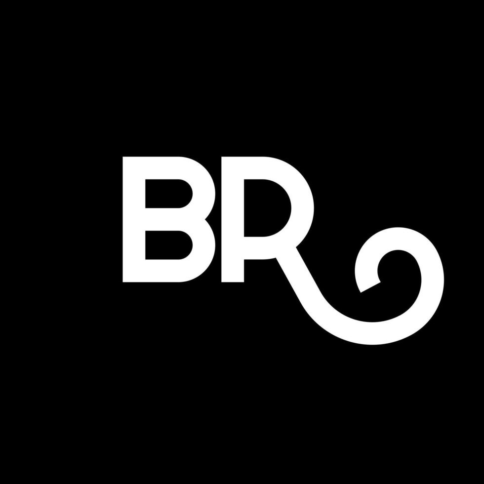 br brev logotyp design på svart bakgrund. br kreativa initialer brev logotyp koncept. br bokstav design. br vit bokstavsdesign på svart bakgrund. br, br logotyp vektor