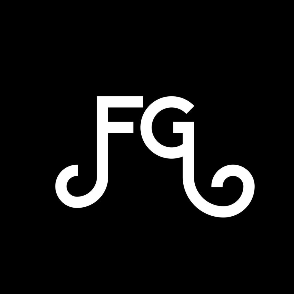 fg-Buchstaben-Logo-Design auf schwarzem Hintergrund. fg kreative Initialen schreiben Logo-Konzept. fg Briefgestaltung. fg weißes Buchstabendesign auf schwarzem Hintergrund. fg, fg-Logo vektor