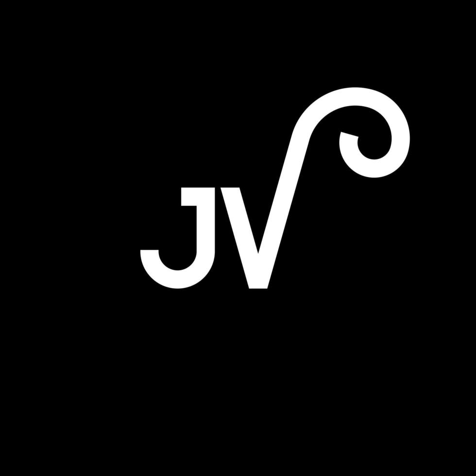 jv brev logotyp design på svart bakgrund. jv kreativa initialer bokstavslogotyp koncept. jv bokstavsdesign. jv vit bokstavsdesign på svart bakgrund. jv, jv logotyp vektor