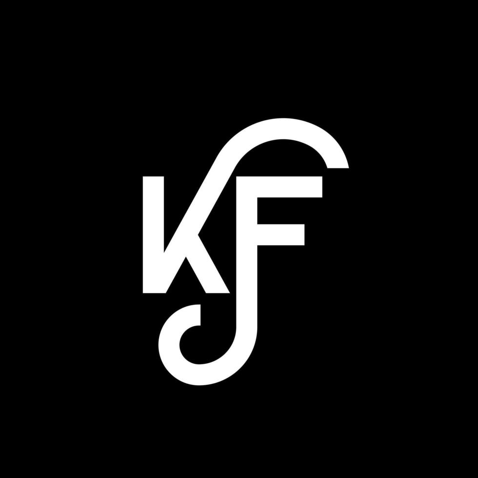 kf brev logotyp design på svart bakgrund. kf kreativa initialer bokstavslogotyp koncept. kf bokstavsdesign. kf vit bokstavsdesign på svart bakgrund. kf, kf logotyp vektor