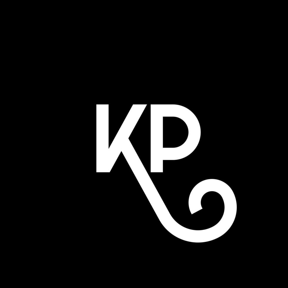 kp brev logotyp design på svart bakgrund. kp kreativa initialer bokstavslogotyp koncept. kp brev design. kp vit bokstavsdesign på svart bakgrund. kp, kp logotyp vektor