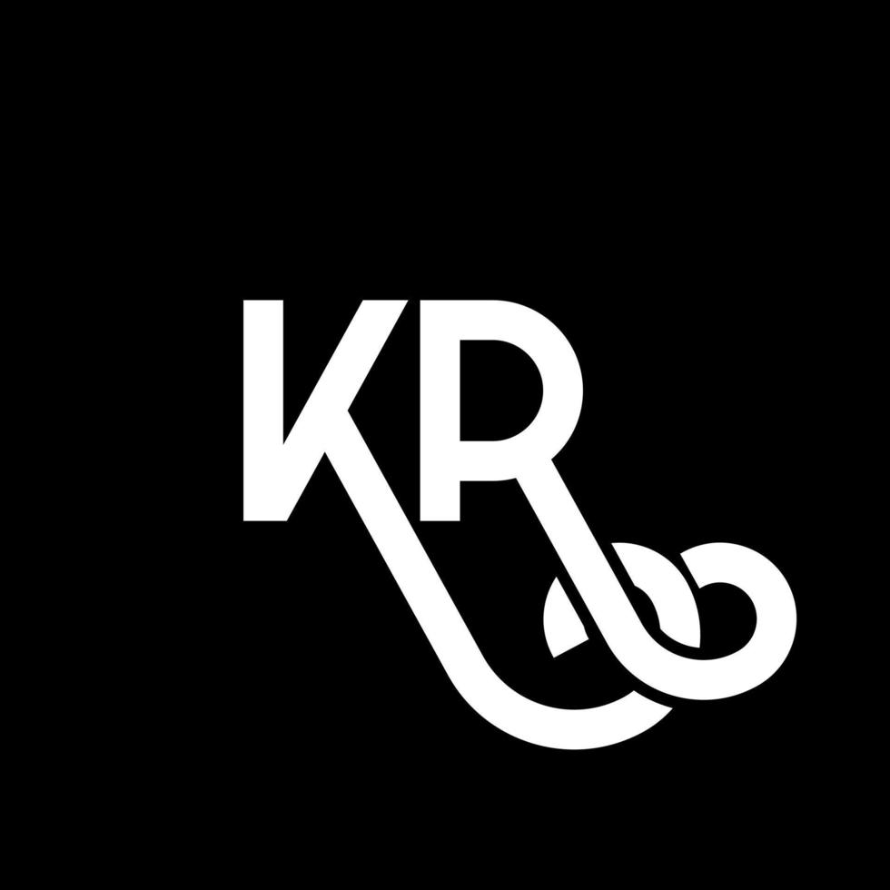 kr brev logotyp design på svart bakgrund. kr kreativa initialer bokstavslogotyp koncept. kr bokstavsdesign. kr vit bokstavsdesign på svart bakgrund. kr, kr logotyp vektor