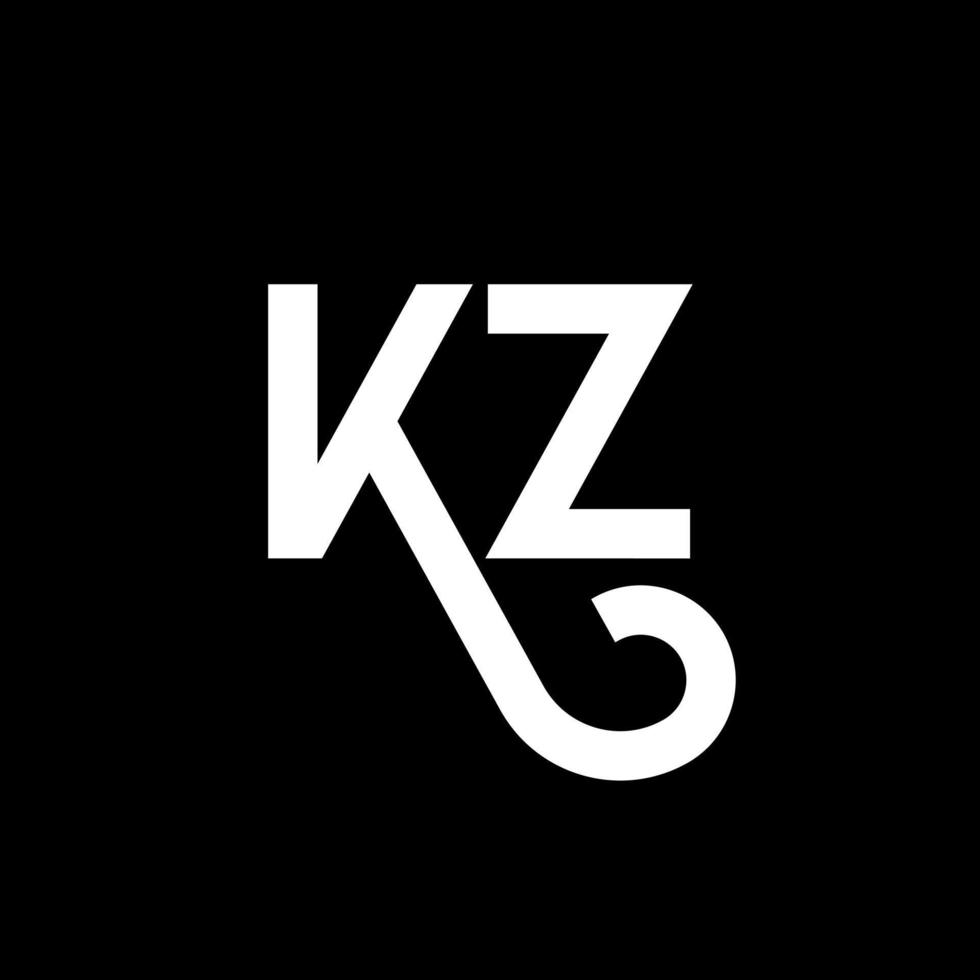 kz-Brief-Logo-Design. Anfangsbuchstaben kz-Logo-Symbol. abstrakter buchstabe kz minimale logo-designvorlage. kz-Briefdesign-Vektor mit schwarzen Farben. kz-Logo vektor