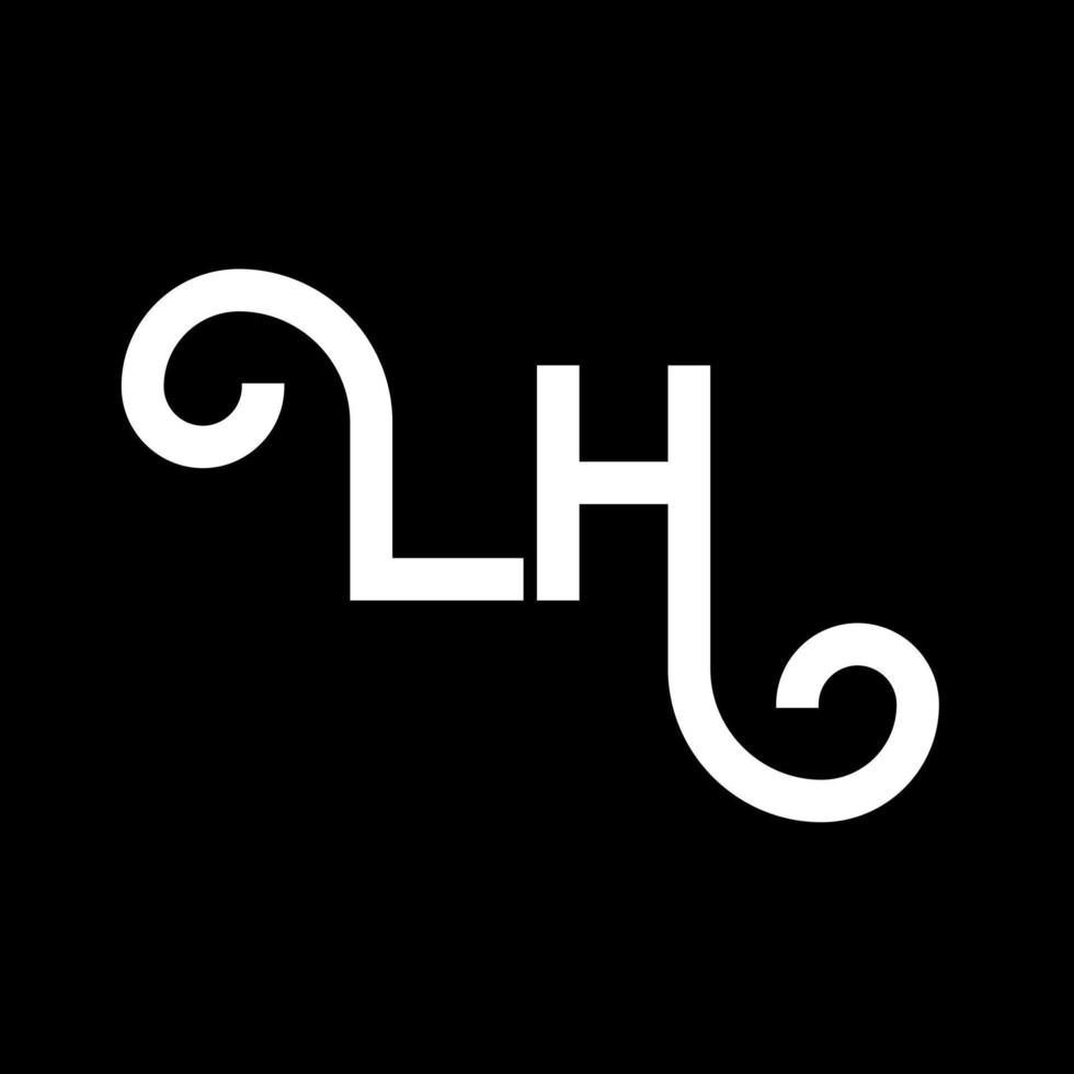 lh bokstavslogotypdesign. initiala bokstäver lh logotyp ikon. abstrakt bokstav lh minimal logotyp formgivningsmall. lh bokstav design vektor med svarta färger. lh logotyp