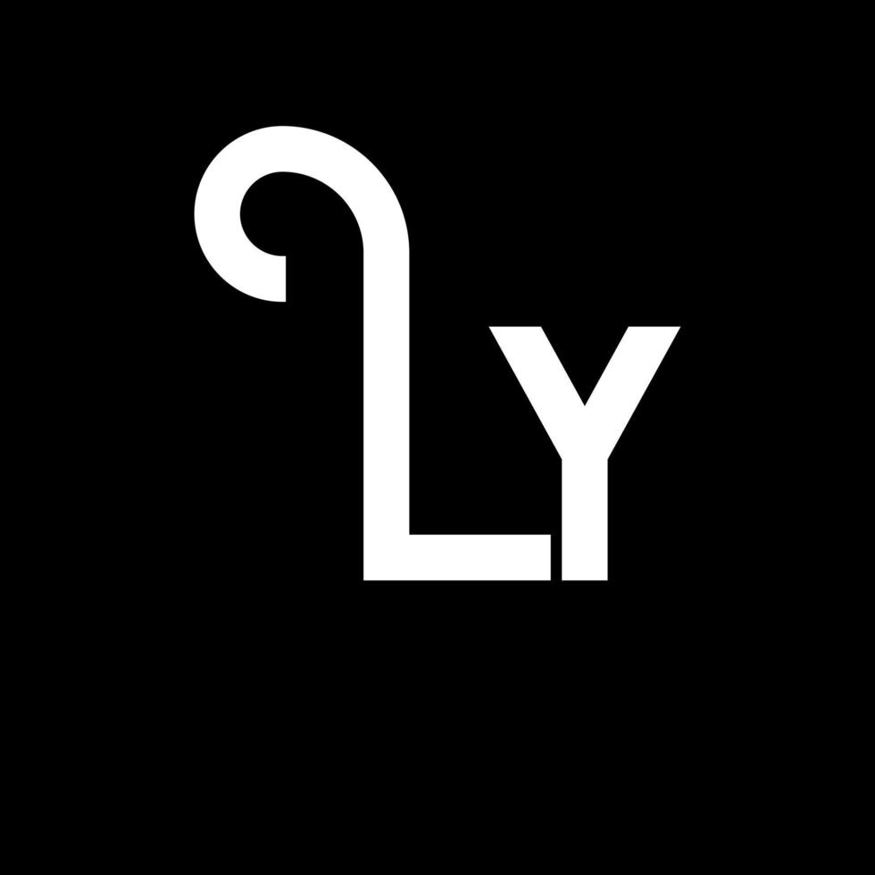 ly letter logotyp design. initiala bokstäver ly logotyp ikon. abstrakt bokstav ly minimal logotyp formgivningsmall. ly brev design vektor med svarta färger. ly logotyp