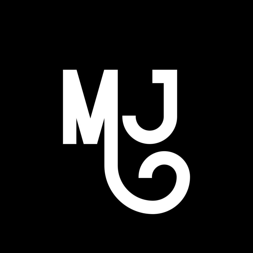 mj-Buchstaben-Logo-Design. Anfangsbuchstaben mj-Logo-Symbol. abstrakter buchstabe mj minimale logo-designvorlage. mj-Briefdesign-Vektor mit schwarzen Farben. mj-Logo vektor