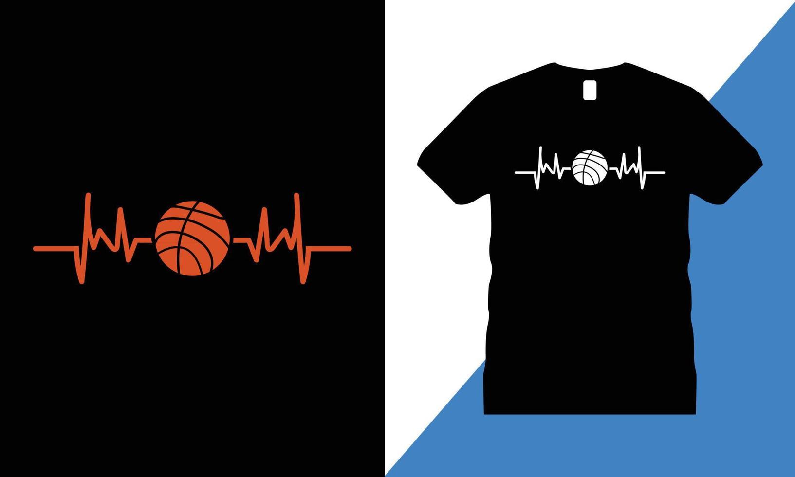 Basketball-T-Shirt-Design-Vektor. T-Shirt, Sport, Reifen, Ball, amerikanischer Basketball, Spieler, Turnier, vektor