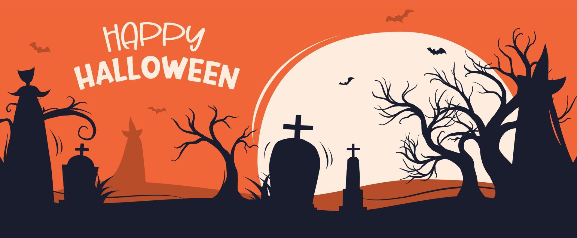 halloween-partyeinladungen oder grußkartenhintergrund. halloween-illustrationsvorlage für banner, poster, flyer, verkauf und alles design. vektor