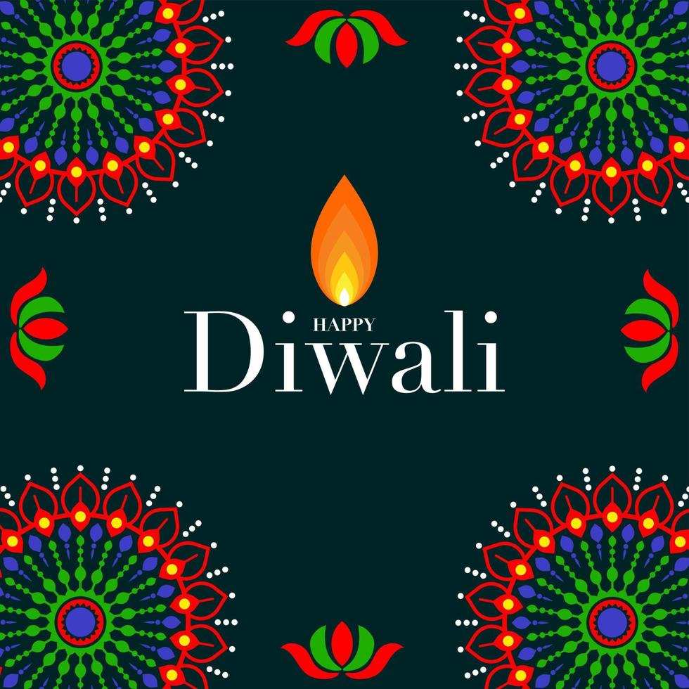 glückliches diwali, deepavali oder dipavali das flache design der indischen festfeier. vektor