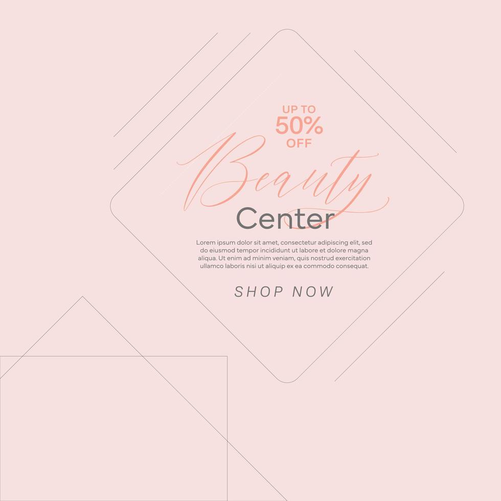 Beauty Center Make-up Social Media Square Banner Flyer Template Design. Post gute Medien für Beauty Poster vektor