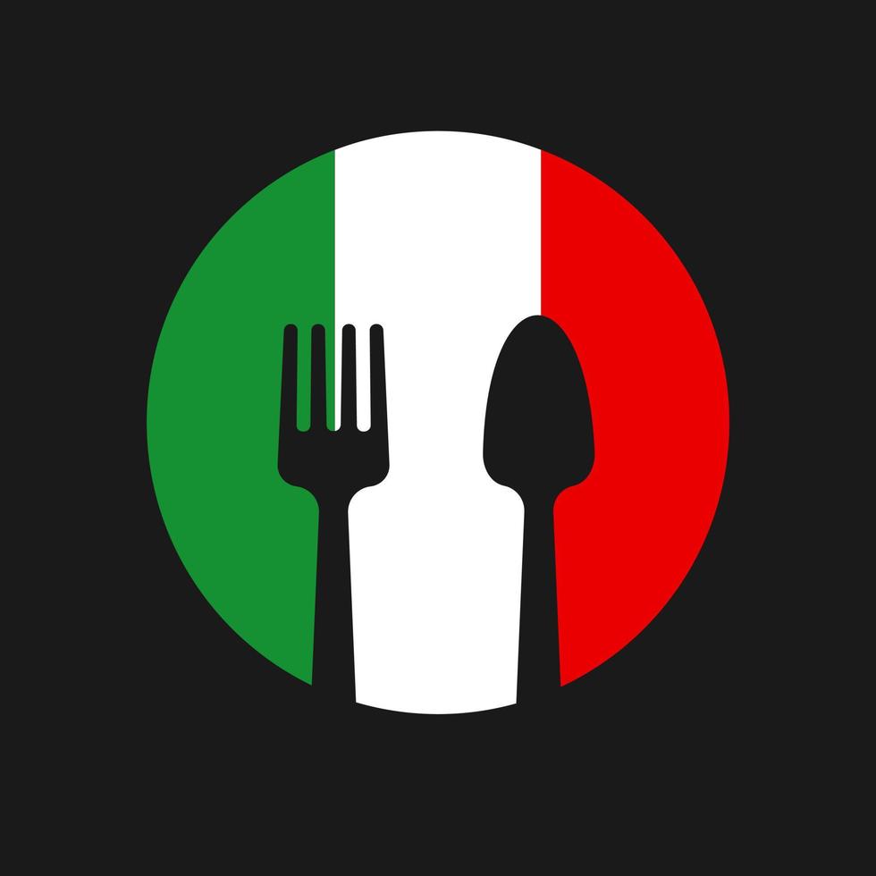 Design-Ikonenvorlage für italienisches Restaurant-Kunstabzeichen vektor