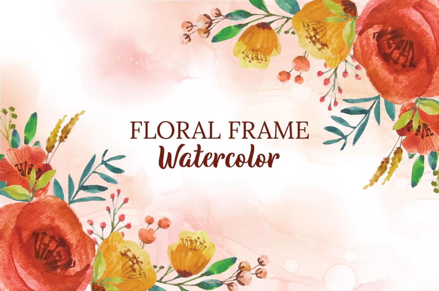 aquarell blumenrahmen hintergrund vektor