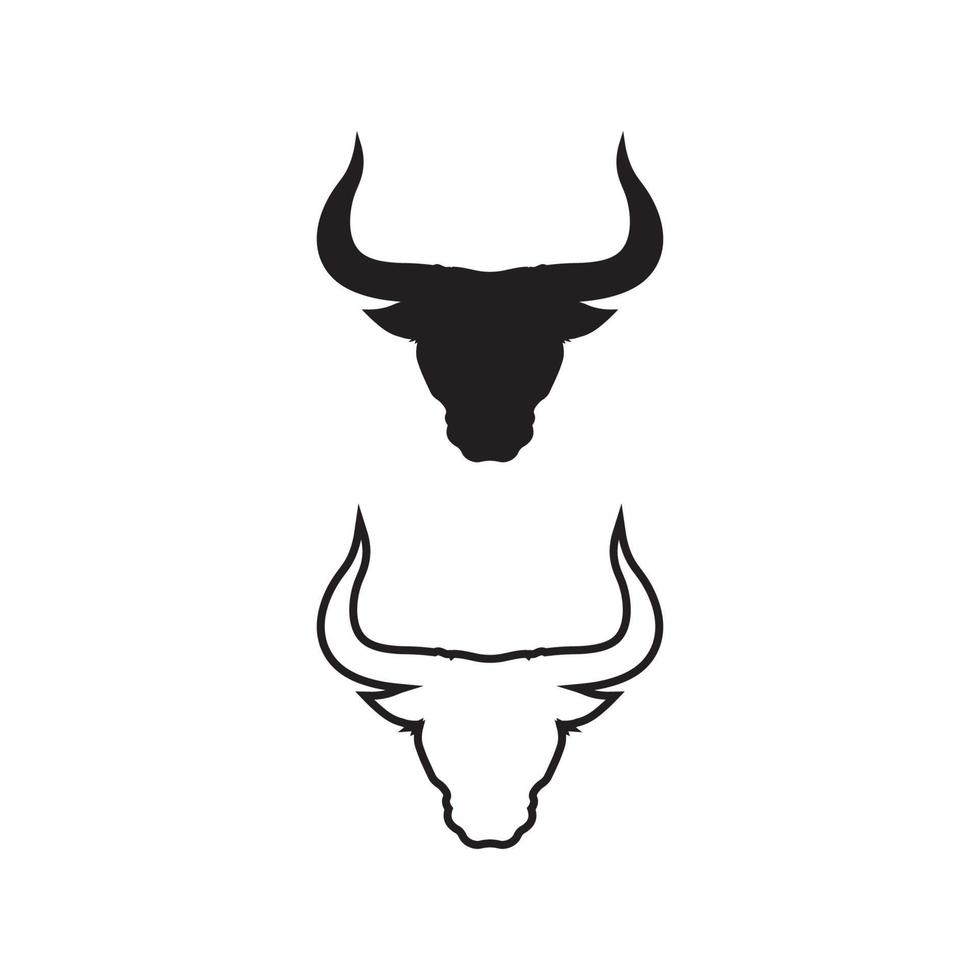abstraktes Schild-Stier-Logo, Logo-Symbol für Hornabzeichen vektor