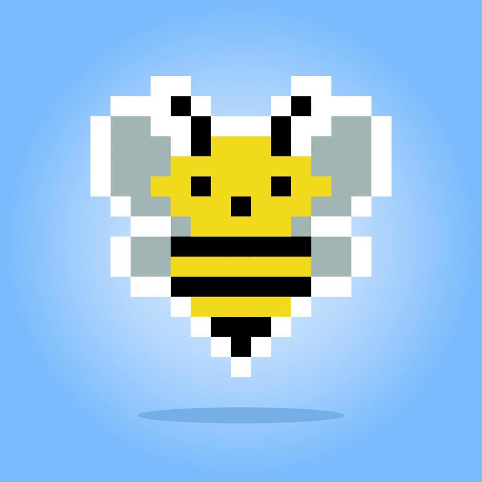 Pixel 8-Bit-Biene. Tierspiel-Assets in Vektorillustration. vektor