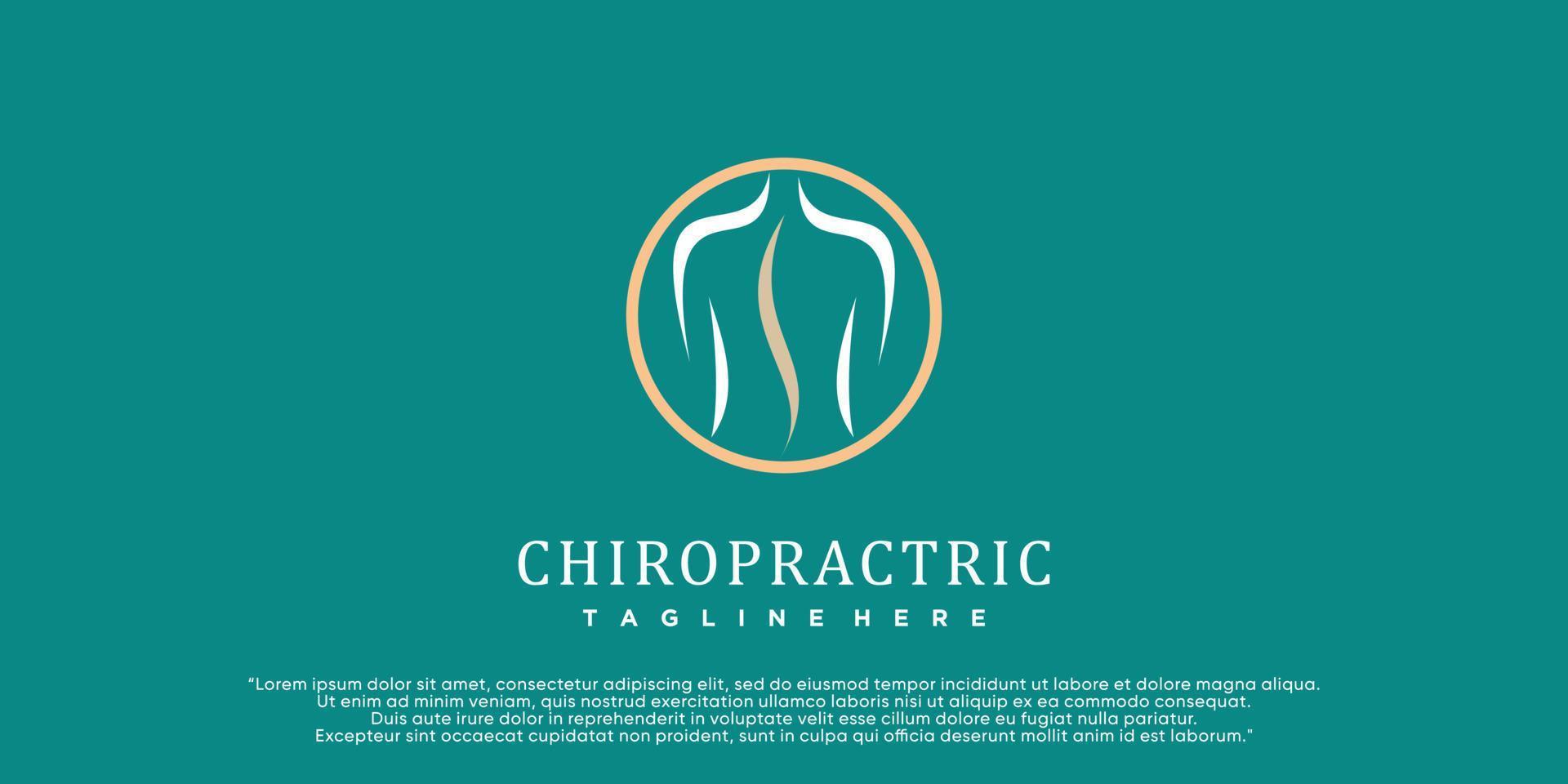 Chiropraktik-Logo-Design Wirbelsäulen-Logo-Vorlage Wirbelsäulen-Symbol Rückgrat-Symbol im Zusammenhang mit Physiotherapie-Premium-Vektor vektor