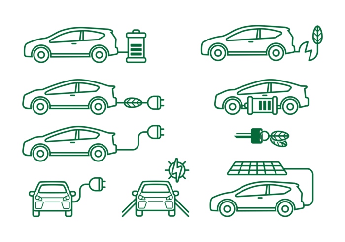 Prius Auto Icons vektor