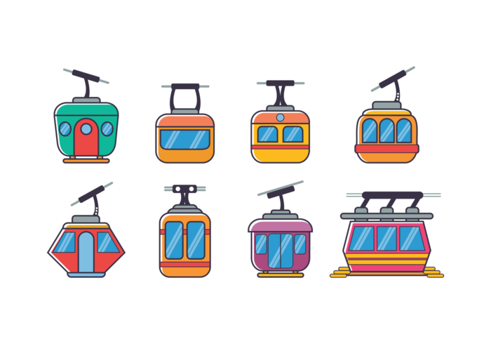 Seilbahn Flat Icon vektor