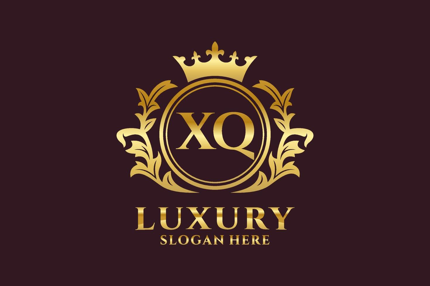 Royal Luxury Logo-Vorlage mit anfänglichem xq-Buchstaben in Vektorgrafiken für luxuriöse Branding-Projekte und andere Vektorillustrationen. vektor